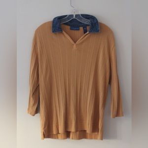 Karen Scott Sport Yellow Collar shirt